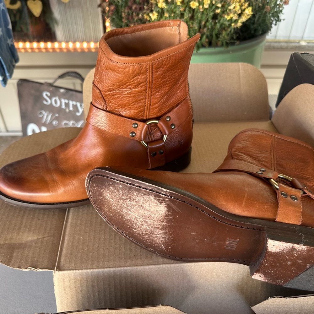 Frye Brown Leather Ankle Boots
